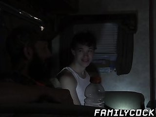 Redneck stepdad bare fucks his cute young stepson